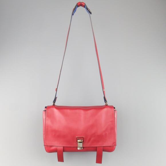 PROENZA SCHOULER Red & Blue Color Block Leather Shoulder Bag - Picture 1 of 11